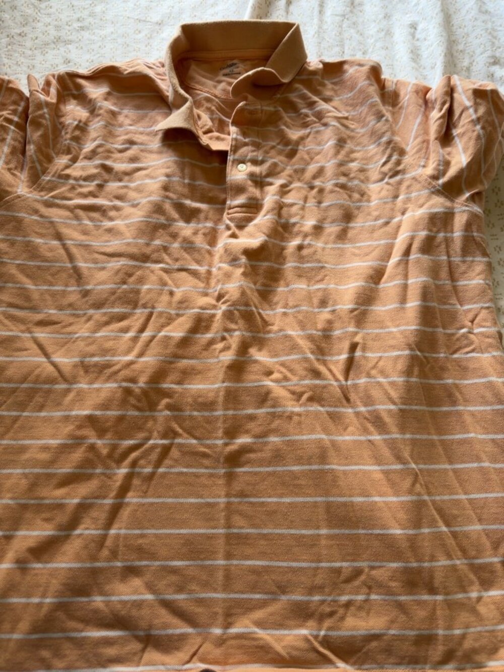 Croft & Barrow- Striped polo- size XL- Orange/white